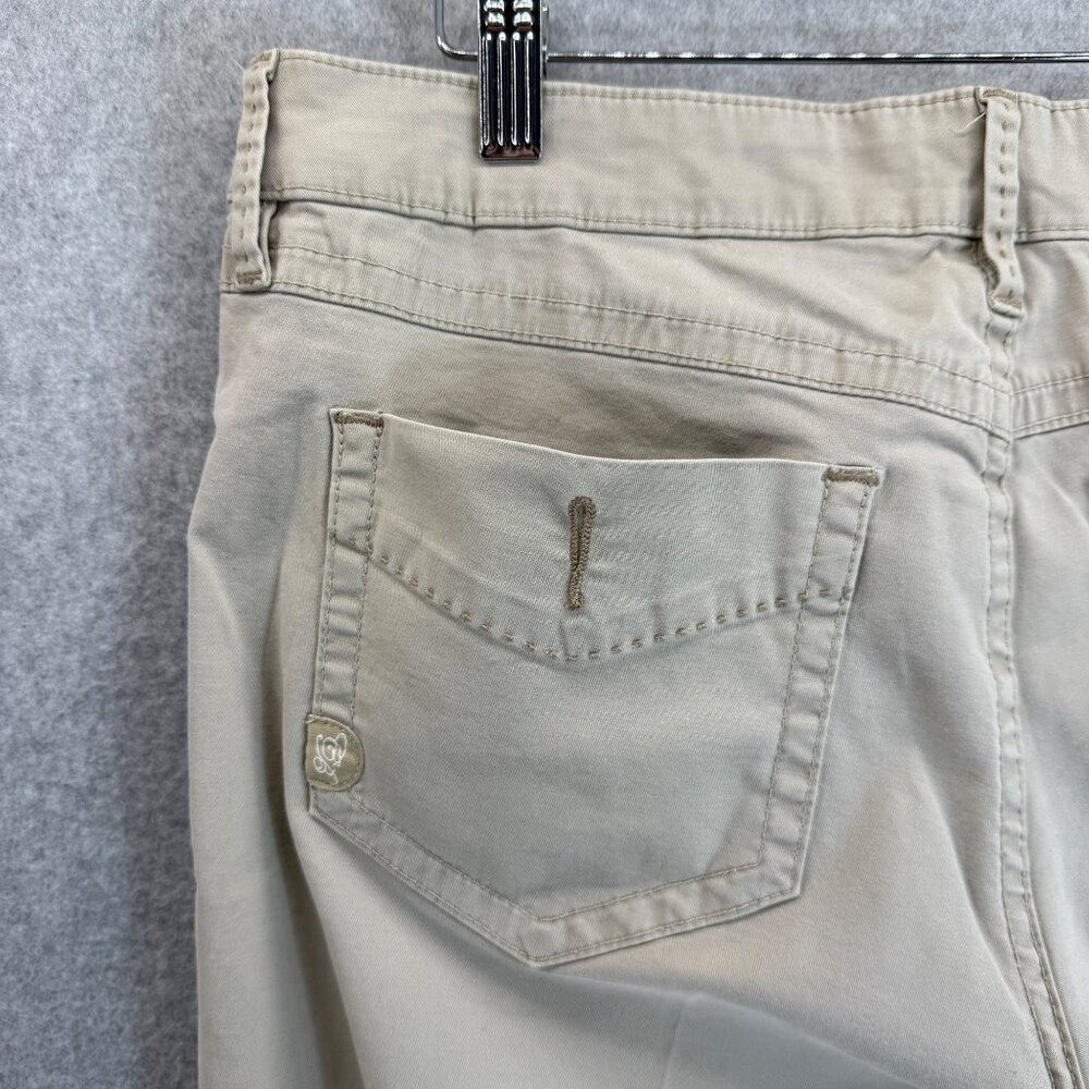 Christopher Blue‎ Womens Cropped Khaki Tan Pants Classic Casual Capri Size 10 - Picture 9 of 15